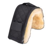 Lammfell Nasen- Oder Kinnpolster, 18 cm, Schwarz/Natur