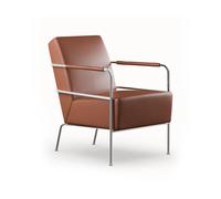 Lammhults Butaca Cinema Elmo Nordic cuero Cognac-estructura cromada