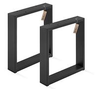 LAMO Manufaktur Patas para Mesa Auxiliar, Simple Massive, Perfil 80x20 mm, 40x43 cm (Ancho x Alto), Color Negro, 2 Piezas, LTS-01-C-BB-9005