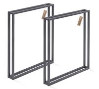 LAMO Manufaktur Patas para Mesa Comedor, Escritorio | Variante Frame | Perfil 20x20 mm | 50x72 cm (Ancho x Alto) | Patas de Acero, Juego de 2 Patas | Color Gris| 2 uds. LTS-18-L-CC-7016