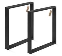 LAMO Manufaktur Patas para Mesa Comedor, Patas de Acero para Escritorio, Simple Medium, Perfil 60x30 mm, Pata para Mesa, 80x72 cm (Ancho x Alto), Color Negro, 2 Piezas, LTS-01-D-FF-9005