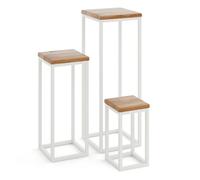 LAMO Manufaktur SET 30cm/50cm/70 cm Soporte Esquinero | Plantas de Interior | Múltiples Plantas Marco Marfil | 100% Madera Maciza Color: Oscuro