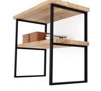 LAMO MANUFAKTUR Soporte para encimera de Lavabo 35x80 cm Negro - Patas para Mueble de baño, 1 Pieza Industrial de Metal con Tornillos Fischer - Estructura para Lavabo sobre encimera y Empotrado