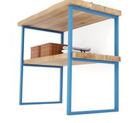 LAMO MANUFAKTUR Soporte para encimera de Lavabo 40x80 cm Azul Set 2 Piezas - Patas para Mueble de baño Industrial de Metal con Tornillos Fischer - Estructura para Lavabo sobre encimera y Empotrado