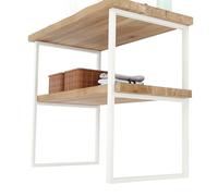 LAMO MANUFAKTUR Soporte para encimera de Lavabo 50x80 cm Marfil Set 2 Piezas - Patas para Mueble de baño Industrial de Metal con Tornillos Fischer - Estructura para Lavabo sobre encimera y Empotrado