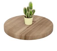 LAMO Manufaktur Tablero para Mesa Redonda 40 cm de Madera | Tablero para Mesa de salón, de café, mesilla de Noche | Grosor: 40 mm | Color: Nogal