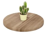 LAMO Manufaktur Tablero para Mesa Redonda 40 cm de Madera | Tablero para Mesa de salón, de café, mesilla de Noche | Grosor: 28 mm | Color: Nogal