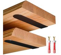 LAMO Soportes para estantes 10cm, 3 uds., negros - Soportes de pared invisibles, soporte estanteria flotante, escuadra metálico para estanteria - Soporte estante para cuadros, figuras decorativas