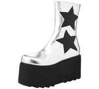 LAMODA Big Shot, Botas Cortas al Tobillo Mujer, Silver PU Black Star, 37 EU