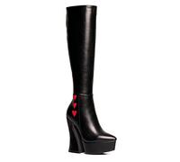 LAMODA Botas altas para mujer Love Potion Wide Fit hasta la rodilla, Color negro., 38 EU