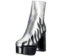 LAMODA Botas Eternal Flame para mujer, Black Patent Silver, 41 EU