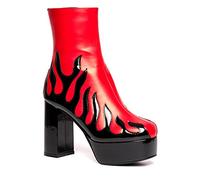 LAMODA Eternal Flame, Bota de Tobillo Mujer, Black Patent Red, 39 EU