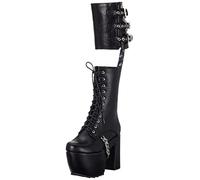 LAMODA Fantasma, Botas a la Altura de Rodilla Mujer, Cráneo de Poliuretano Negro, 35.5 EU