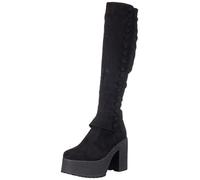 LAMODA Love Potion Wide Fit, Knee High Boot Mujer, Black PU, 41 EU