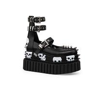 LAMODA Till Death Do Us Part, Bota de Tobillo Mujer, Calavera negra, 36 EU