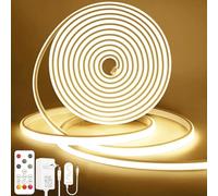 Lamomo Tira LED COB, color blanco natural, regulable, 2 m, resistente al agua, 4000 K, barra de luces de neón con mando a distancia, silicona flexible para dormitorio, interior, exterior, cocina