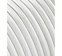 LaMorell LightDesign Cable eléctrico redondo/redondo recubierto de tela. Color blanco algodón. Sección 3x0.75 (3 METRO)