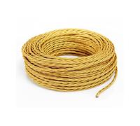 LaMorell LightDesign - Cable eléctrico trenzado/trenzado recubierto de tela. Color Dorado. Sección 2x1.50 (5 Metri)