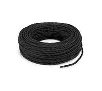 LaMorell LightDesign Cable eléctrico trenzado/trenzado revestido de tela, color negro, sección 2 x 1,50 (20 metros)