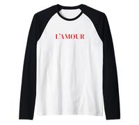 L'AMOUR French Love Cita Romántica Estética Paris Vibes Camiseta Manga Raglan