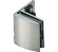 LAMP - Bisagra para puerta de cristal interior con cierre de madera - cristal, bisagra para puertas de vidrio/acrílico, latón niquelado mate