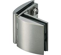 LAMP - Bisagra para puerta de cristal interior, sin cerradura, cristal, bisagra para puertas de vidrio/acrílico, latón niquelado mate