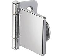 LAMP - Bisagra para puerta de cristal, rectangular, interior de madera, cristal, para puertas de vidrio/acrílico, acero cromado