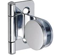 LAMP - Bisagra para puerta de cristal, redonda, interior de madera, cristal, para puertas de vidrio/acrílico, acero cromado