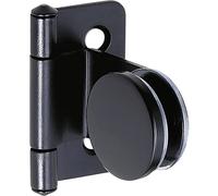LAMP - Bisagra para puerta de cristal, redonda, interior de madera, cristal, para puertas de vidrio/acrílico, acero negro