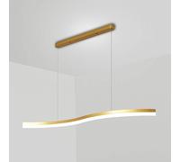 Lamp Chandelier, Aluminum LED Linear Pendant Light Dimmable Metal Island Fixture Hanging Lamp Compatible with Dining Table Living Room