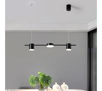 Lamp Chandelier, Dimmable LED Linear Pendant Light Farmhouse Industrial Ceiling Hanging Lamp Long Bar Mid Century For Dining Room Kitchen Isl
