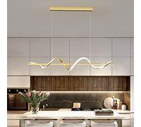 Lamp Chandeliers, Kitchen Island Pendant Light LED Linear Chandelier Dining Table Lamp Dimmable Height Adjustable Ceiling Hanging Fixture with Remote Control Spiral