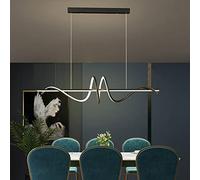 Lamp Chandeliers, Kitchen Island Pendant Light LED Linear Chandelier Dining Table Lamp Dimmable Height Adjustable Ceiling Hanging Fixture with Remote Control Spiral