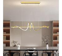 Lamp Chandeliers, Kitchen Island Pendant Light LED Linear Chandelier Dining Table Lamp Dimmable Height Adjustable Ceiling Hanging Fixture with Remote Control Spiral