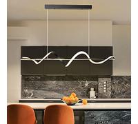 Lamp Chandeliers, Kitchen Island Pendant Light LED Linear Chandelier Dining Table Lamp Dimmable Height Adjustable Ceiling Hanging Fixture with Remote Control Spiral