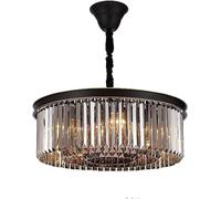 Lamp Grey Chandelier Foyer Dining Crystal Light, Vintage Ceiling Lighting Fixture for Kitchen Island, Living Room, Bedroom/Chandelier/60cm(Chandelier,60Cm)