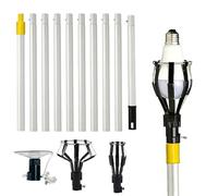 Lamp Removal Tool - Extension Pole 369.8cm, Telescopic Adjustable Clamp, Non Slip Aluminum Device | Light Fixture Changer Home Office Garage Warehouse Outdoor Chandelier Floodlight Ceiling Maintenance