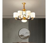 Lampada a sospensione in ottone di lusso contemporaneo in stile cinese per soggiorno, sala da pranzo, camera da letto, villa, hotel, lampadario di esempio per arredamento della casa (1 6 luci)