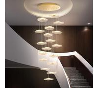 Lampada A Sospensione Moderna Lotus LED Dimmerabile Scale Lampadario Da Soggiorno Luci Pendenti Sala Da Pranzo Alberghi Ingresso Lampada Regolabile In Altezza Plafoniera(18 Piezas)