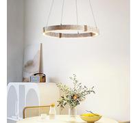 Lampada a sospensione Rings in Stile WABI-Sabi, lampadario Retro a LED for Sala da pranzo Corda di canapa travertino Giallo sospensione for Camera da letto Sala da tè(50cm)