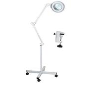 LAMPADA CON LENTE D'INGRANDIMENTO 5X PROFESSIONALE CON ROTELLE PER CENTRI ESTETICI ESTETISTE 5 DIOTTRIE