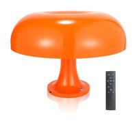 Lampada da comodino da tavolo in Legno Senza fili con telecomando, lampada da tavolo a Forma di fungo, dimmerabile tramite Tocco, ricaricabile tramite USB, paralume in AC