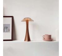 Lampada da comodino in Legno da 3 W con interruttore Touch, dimmerabile, da tavolo per interni, 3 Colori di Temperatura, a batteria, da scrivania, Luce notturna decorativ