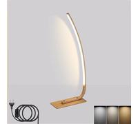Lampada da comodino in Legno da scrivania, 11 W, aspetto con interruttore, 3 Colori, ufficio, alluminio, semplice da leggere, protezione per gli occhi, Notte Triste, A