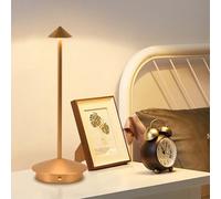 Lampada da comodino in Legno dimmerabile con interruttore Touch, batteria ricaricabile, lampada da scrivania in alluminio a 3 Temperature di Colore, illuminazione Interna