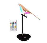 Lampada da comodino in Legno dimmerabile con telecomando, insegna a Forma di uccello, controllo Touch RGB, rotazione regolabile, Luce notturna a Forma di uccello, scrivan