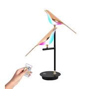 Lampada da comodino in Legno dimmerabile con telecomando, insegna a Forma di uccello, controllo Touch RGB, rotazione regolabile, Luce notturna a Forma di uccello, scrivan