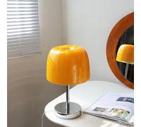 Lampada da comodino in Legno, lampada da tavolo a Forma di fungo, Bianco Caldo, con interruttore a pulsante, lampada da tavolo a Forma di fungo con cavo USB, Luce notturn