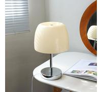 Lampada da comodino in Legno, lampada da tavolo a Forma di fungo, Bianco Caldo, con interruttore a pulsante, lampada da tavolo a Forma di fungo con cavo USB, Luce notturn