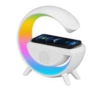 Lampada da comodino in Legno, lampada da tavolo intelligente con ricarica Wireless, altoparlanti Bluetooth, sincronizzazione Musicale, Luce notturna RGB per Camera da Let